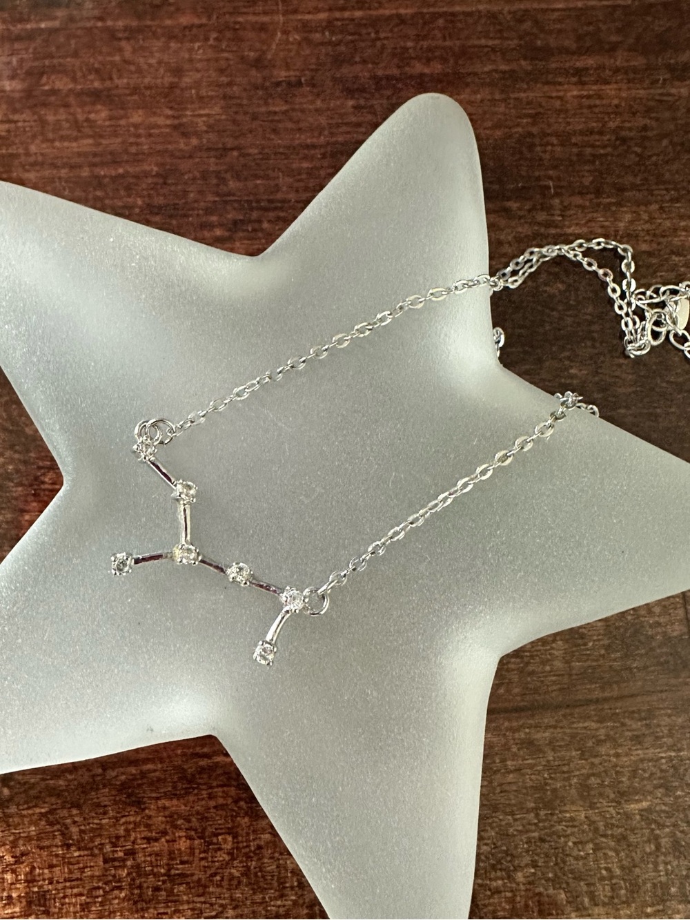 Sterling silver Virgo necklace, 16-18in